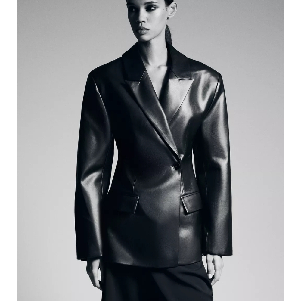 **** IAM IN NEED OF Zara FITTED BlackFAUX LEATHER ART1255 765 800 Do Not Buy!!!! - Picture 4 of 4